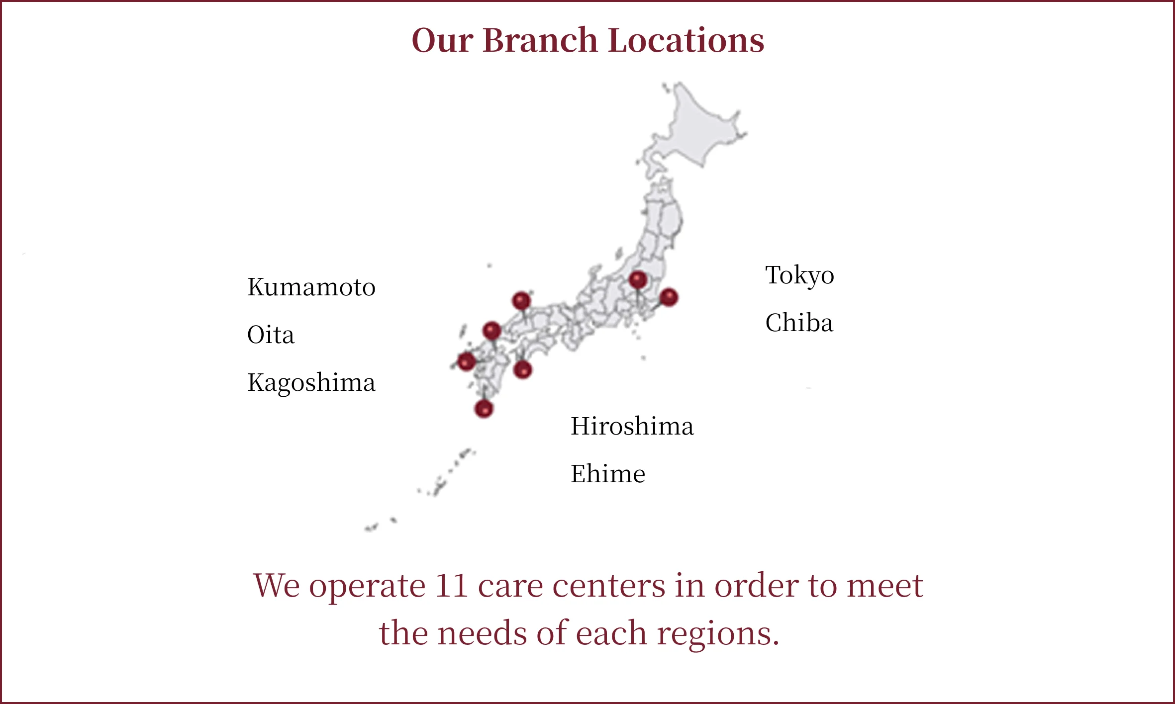 JEC branch locations across Japan